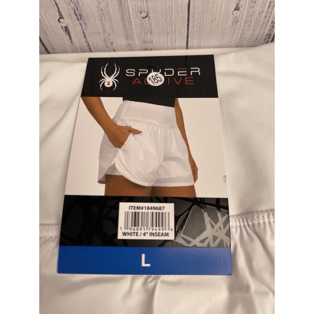 Women's SPYDER Active White Shorts Size Large NWT